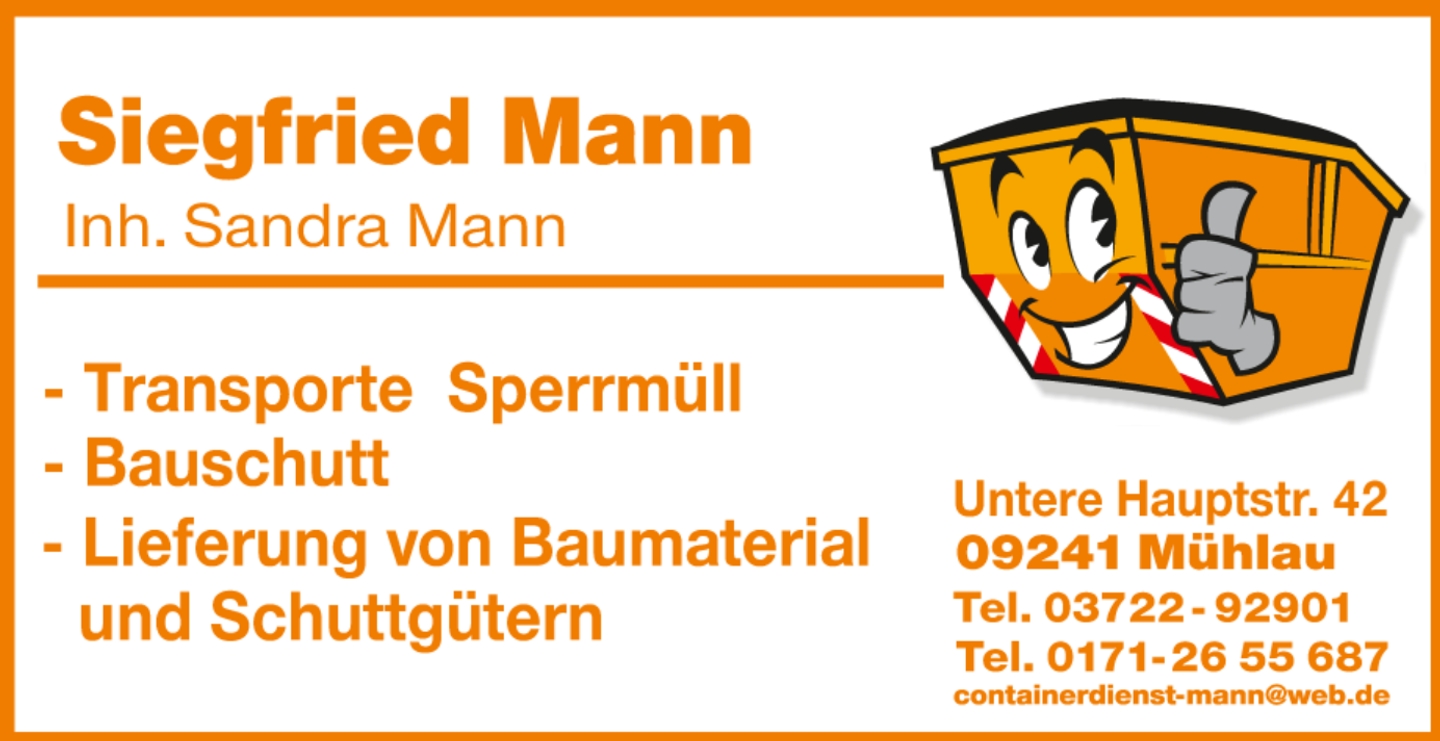Sandra Mann Containerdienst Mann, Untere Hauptstr. 42 in Mühlau