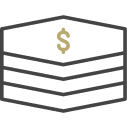 Stacked coins icon.