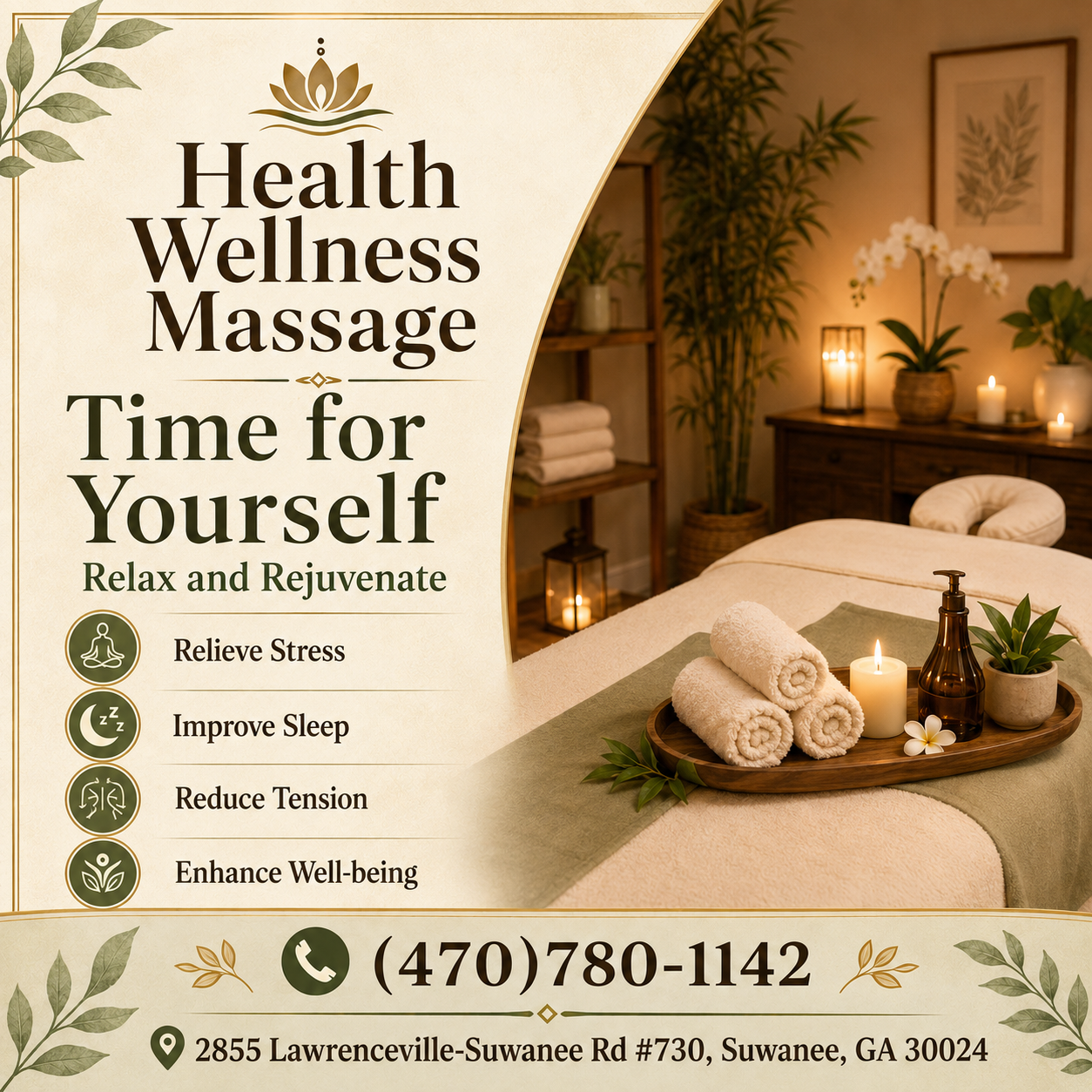 A traditional Swedish massage utilizing a system of techniques specially created to relax muscles by
applying pressure to increase oxygen flow through the body and release harmful toxins.