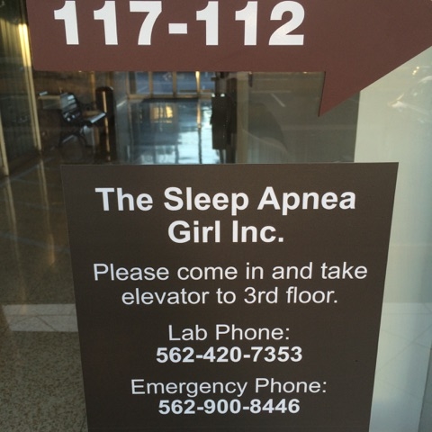 The sign to The Sleep Apnea Girl The Sleep Apnea Girl Inc. Long Beach (562)420-7353