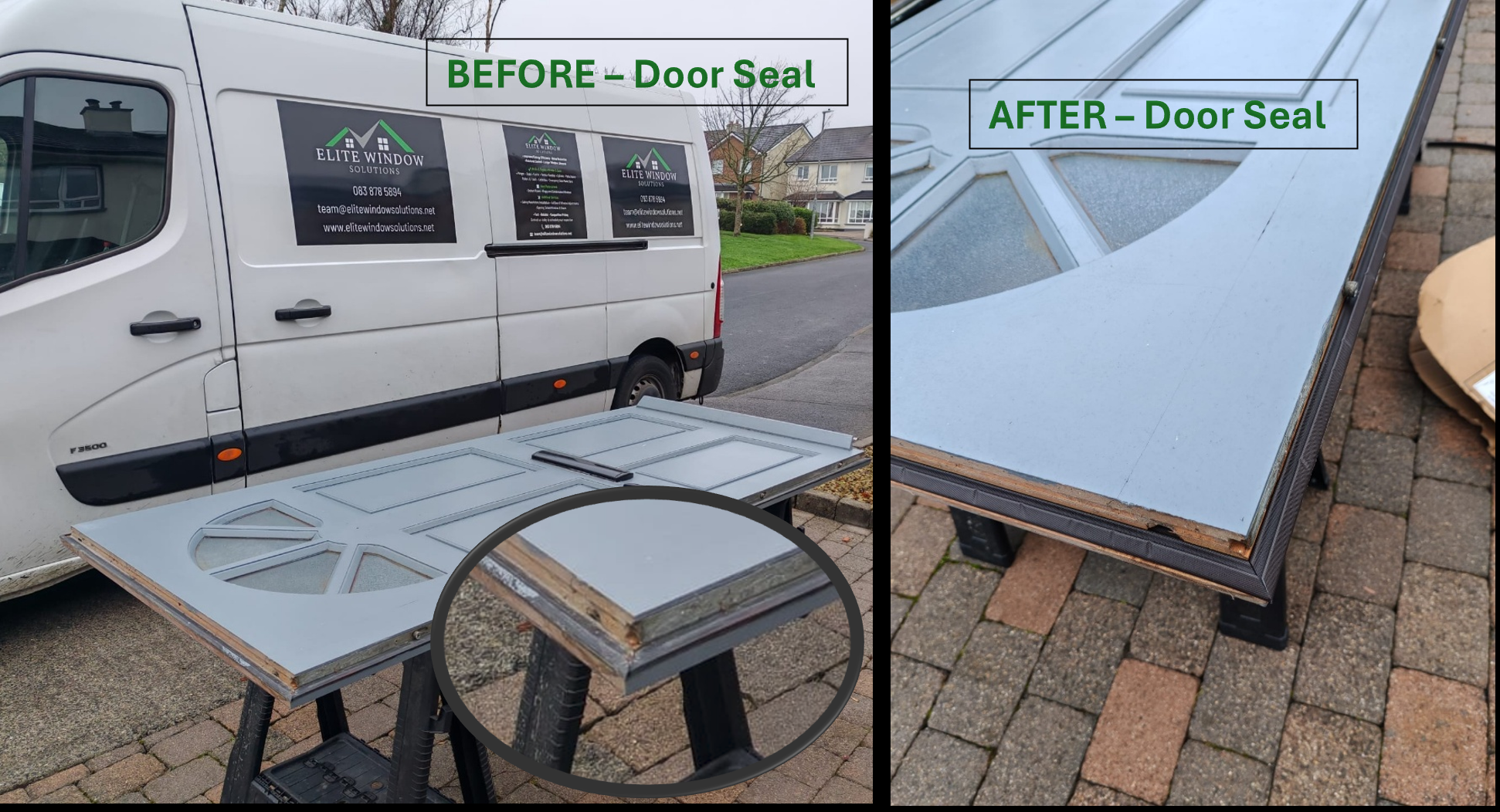 Before & After - Wooden Door Seal Replacement