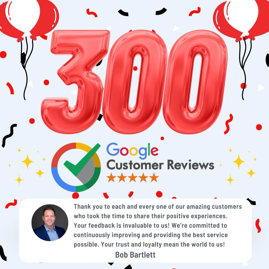 We are thrilled to announce that we've reached 300 Google reviews!