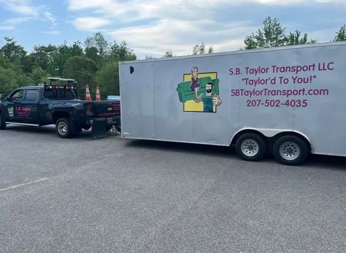 S.B Taylor Transport, LLC truck and trailer for transporting.