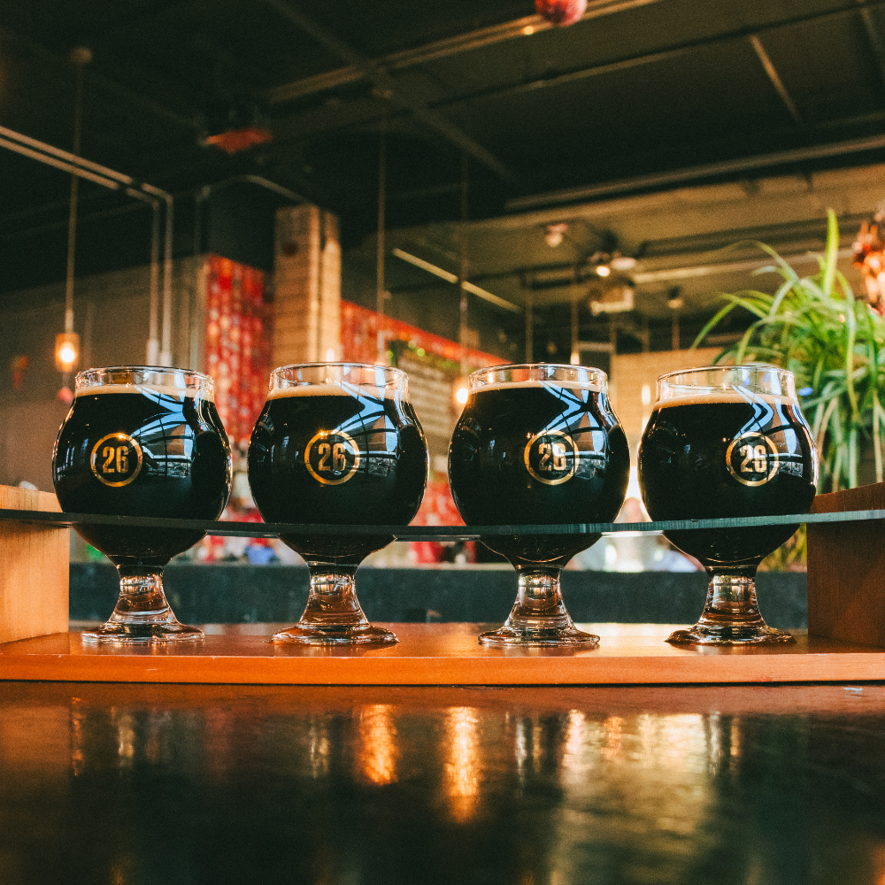 Guests can sample a variety of Station 26 craft beers with a flight showcasing different styles and  