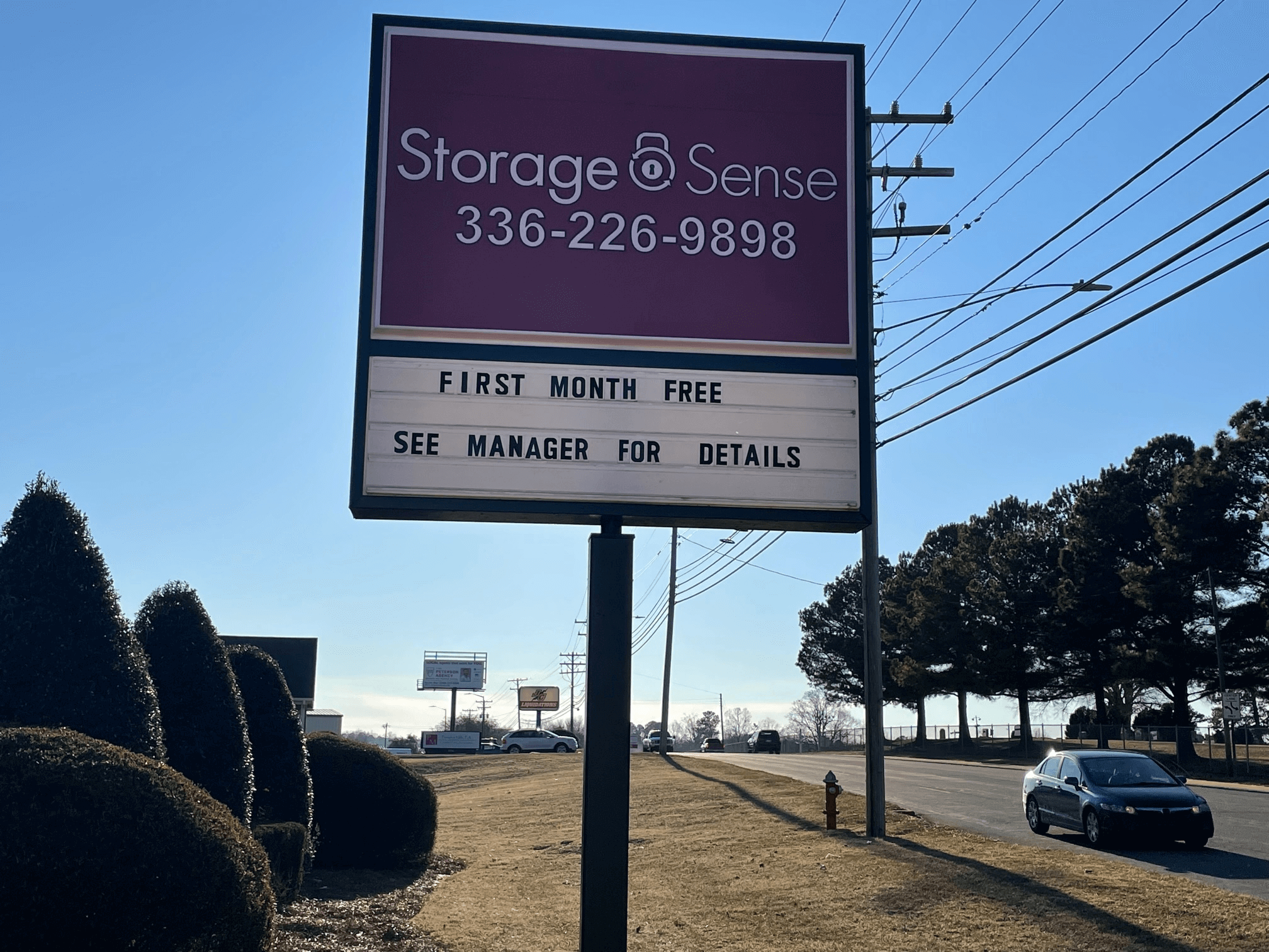 Exterior Signage of Storage Sense in Burlington