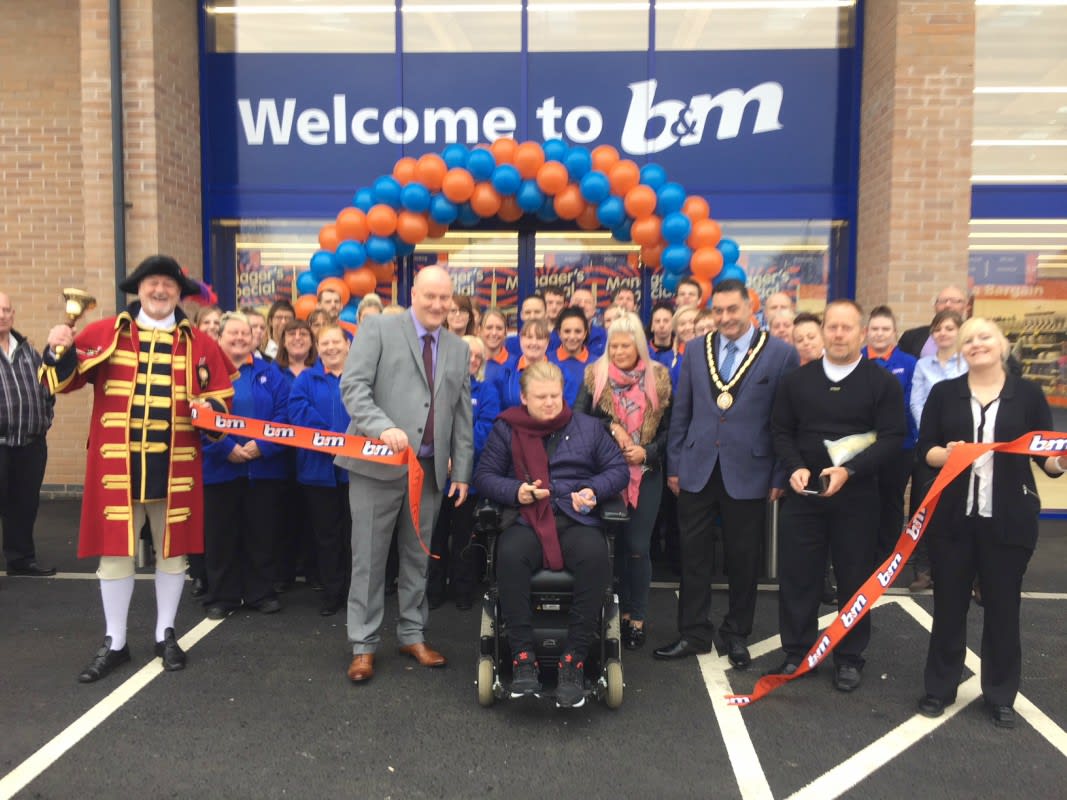 B&M's new store in Skegness was opened by Mayor Councillor Danny Brookes.