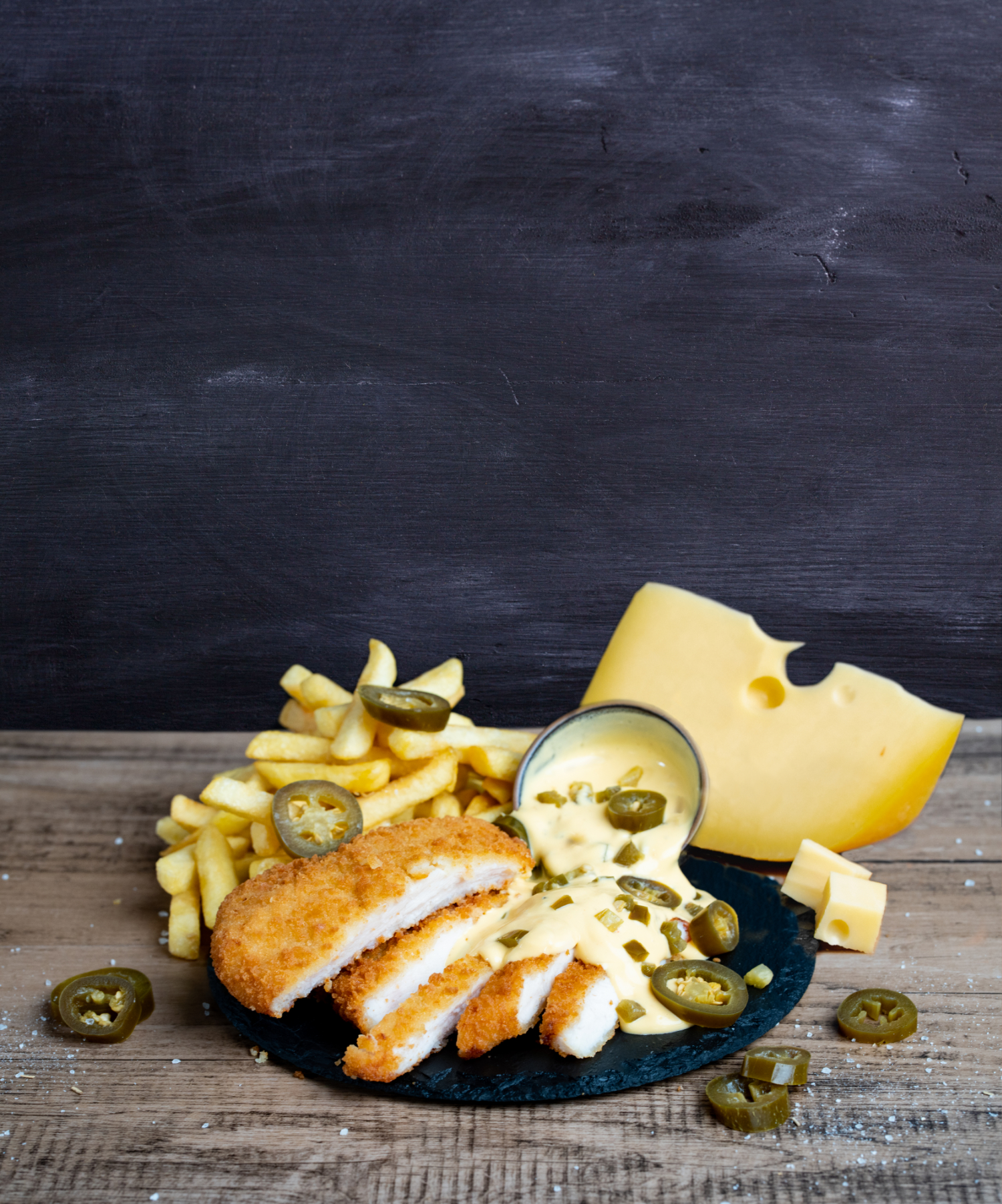 Chili-Cheese-Schnitzel Menü