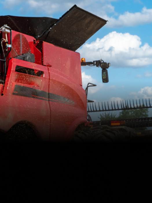 Close-up of farming equipment.