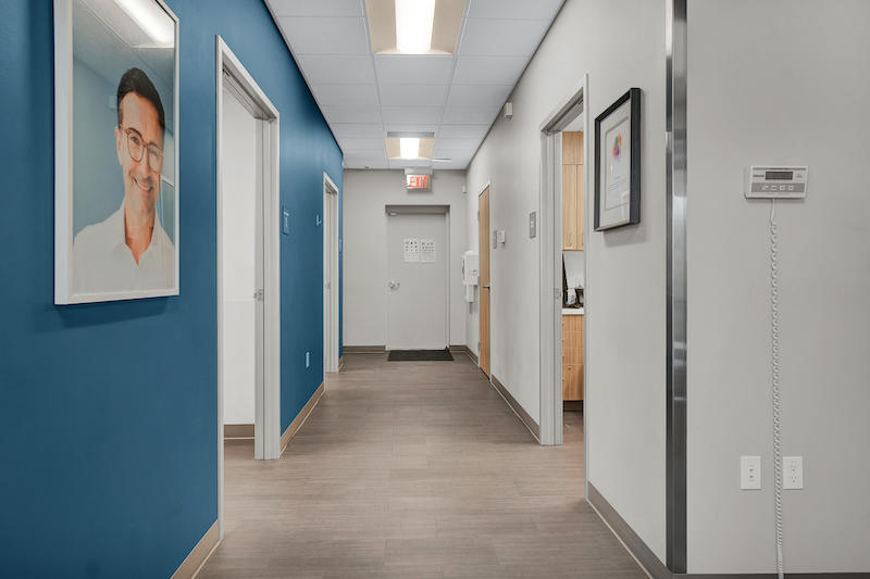 Hallway to patient area at Providence ExpressCare - Ruby