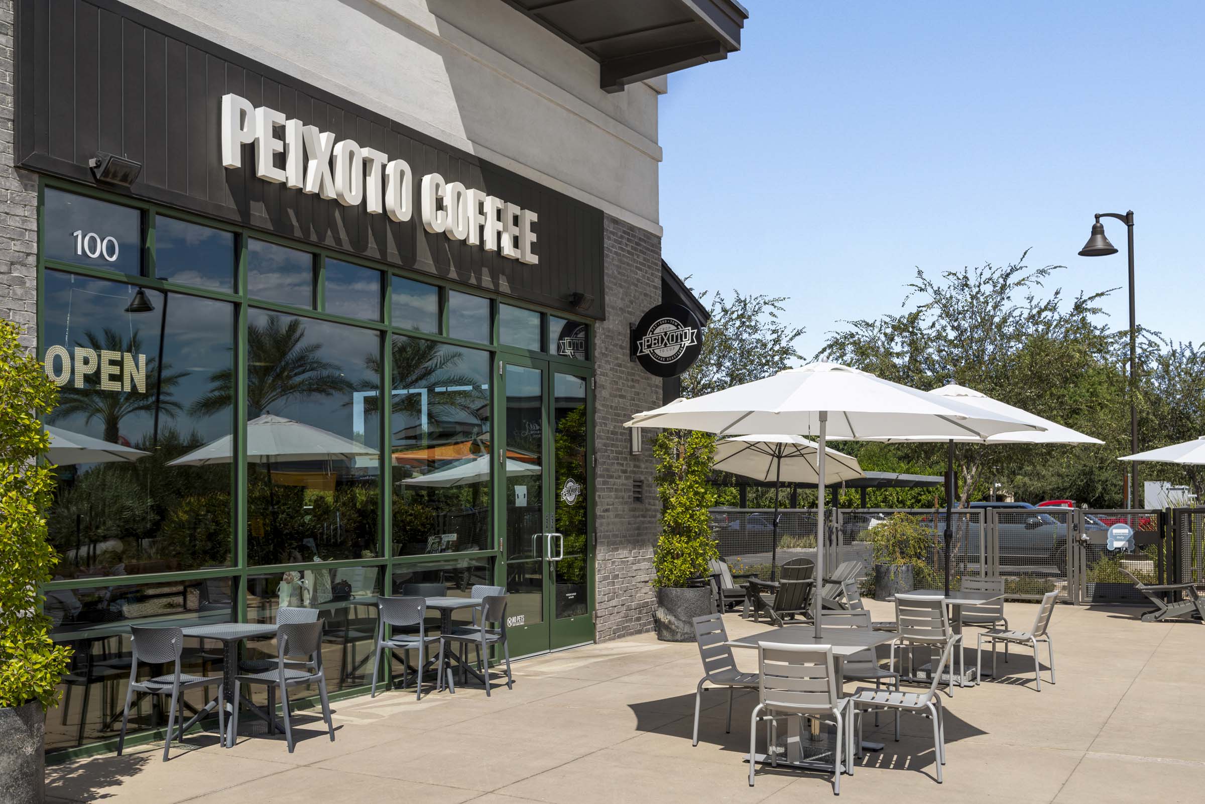 First-floor Peixoto Coffee shop at Camden Gilbert apartments in Gilbert, AZ 