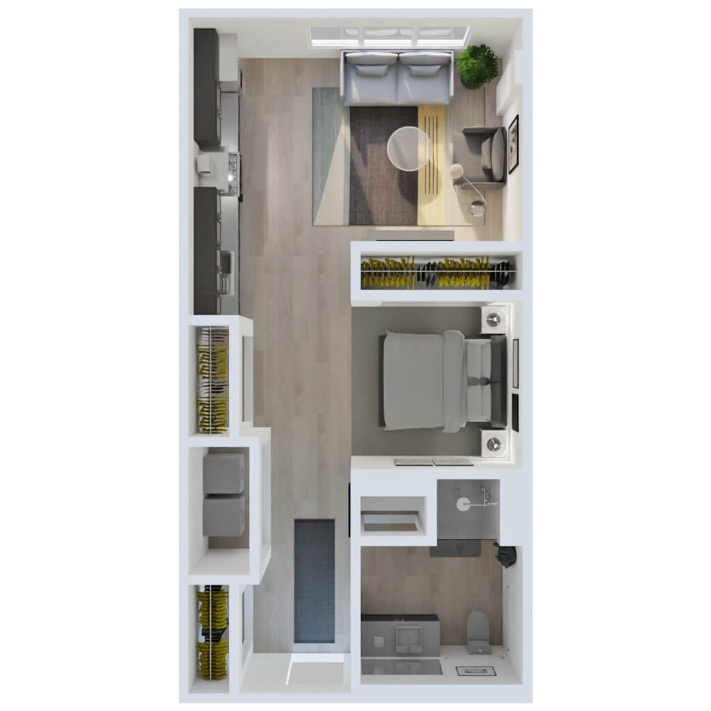 STYLE B3 TYPE A Jr 1 Bedroom 1 Bath