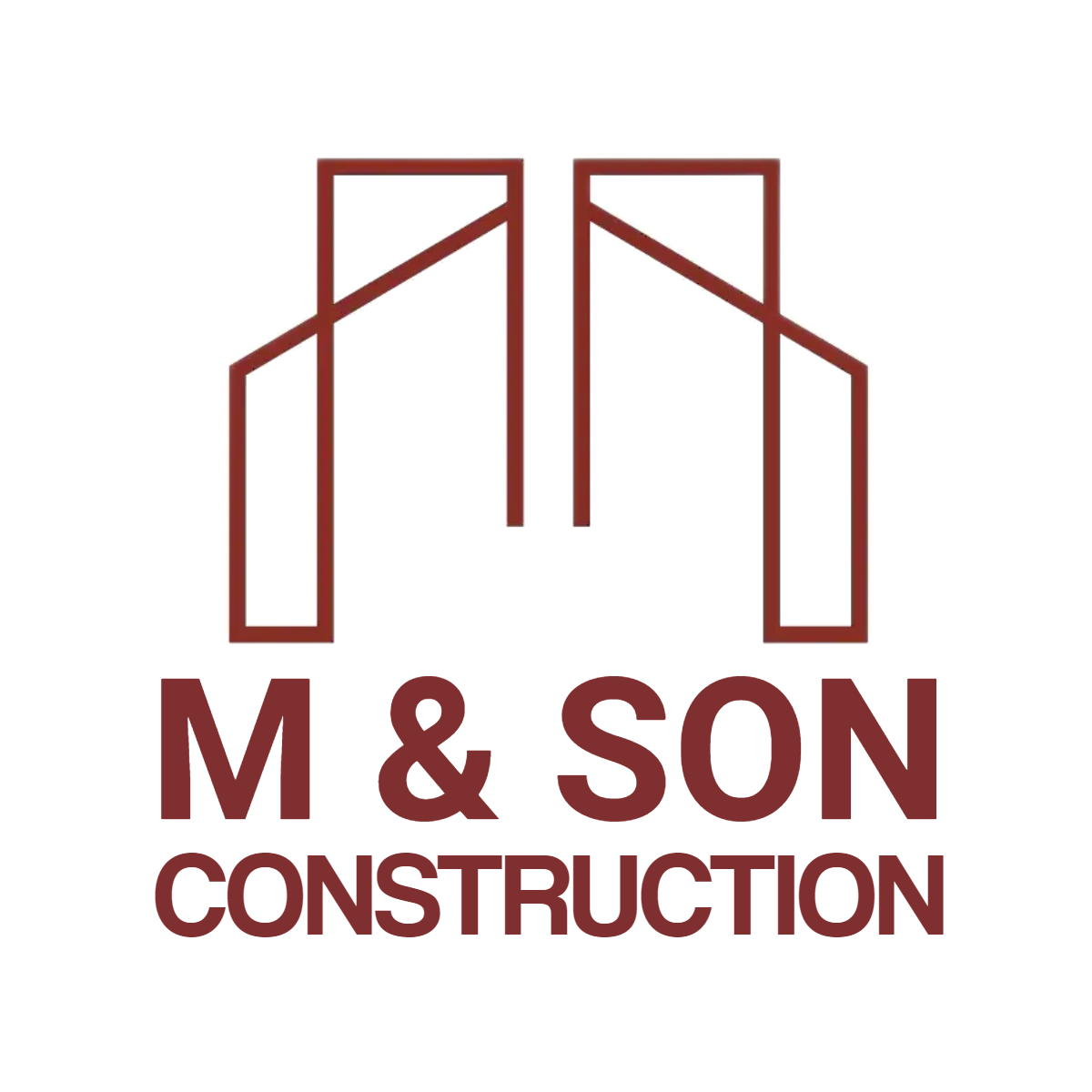 M &amp; Son Construction Logo