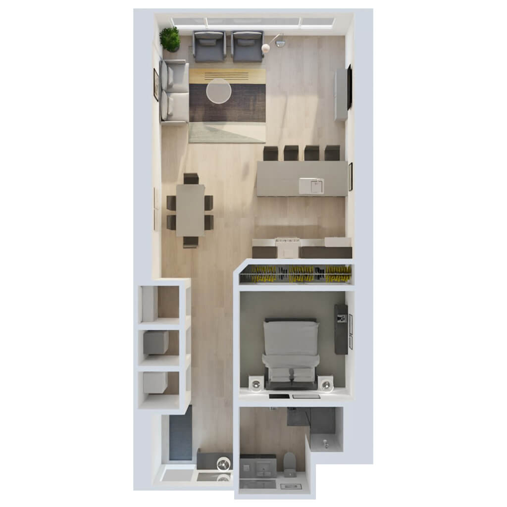 STYLE D5 1 Bedroom + Den 1 Bath