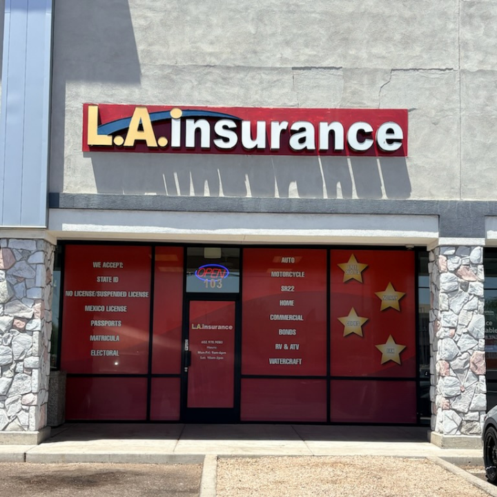 Exterior of the L.A. Insurance Agency located at 1838 West Bell Rd. in AZ 