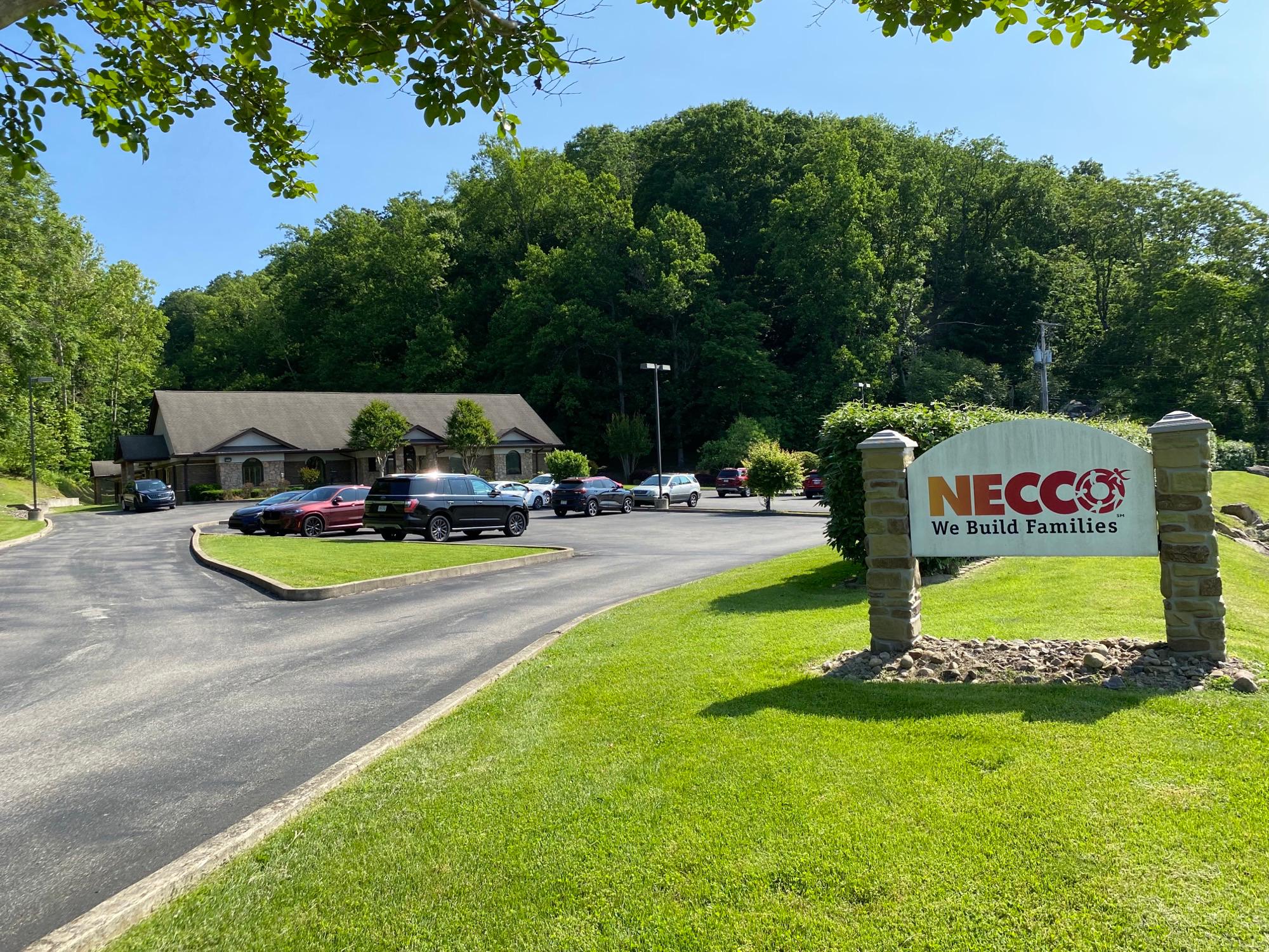 Necco signage outside of Necco South Point office.