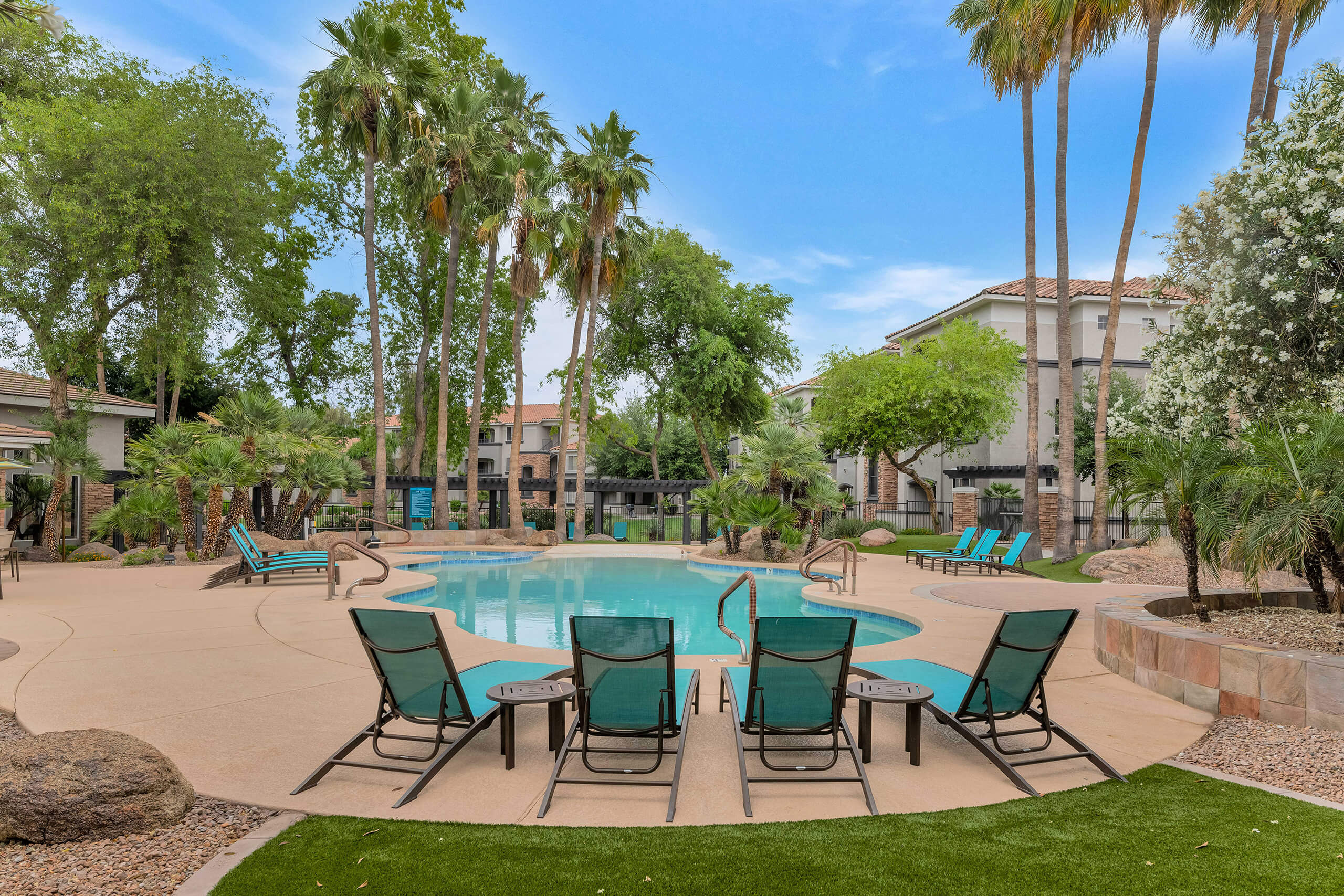 swimming pool and patio