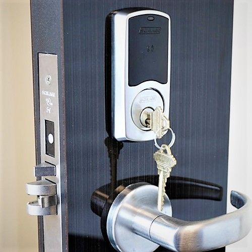 This image depicts our residential door lock replacement service offered by AAA&B Locksmith. We prioritize your home security and ensure top-quality locks are installed.