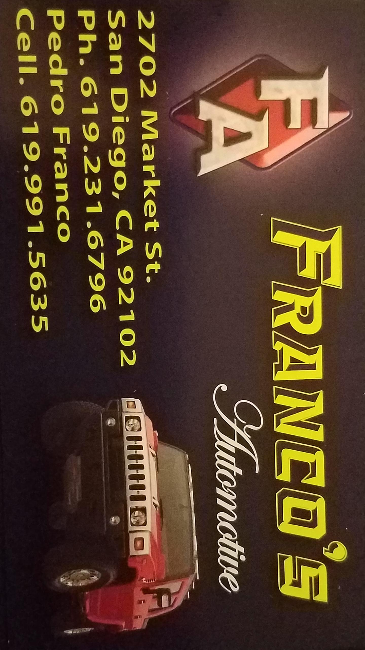 Franco's Automotive San Diego (619)231-6796