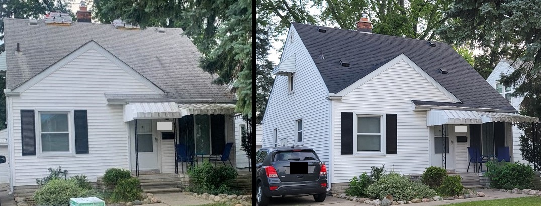 Before and After in Royal Oak Richards & Swift Roofing Troy (248)544-3908