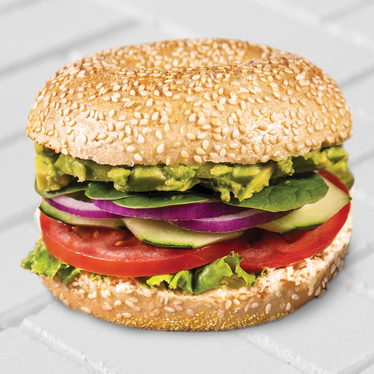 Manhattan Bagel Avocado Veg Out Sandwich Manhattan Bagel Chesterbrook (610)251-0600