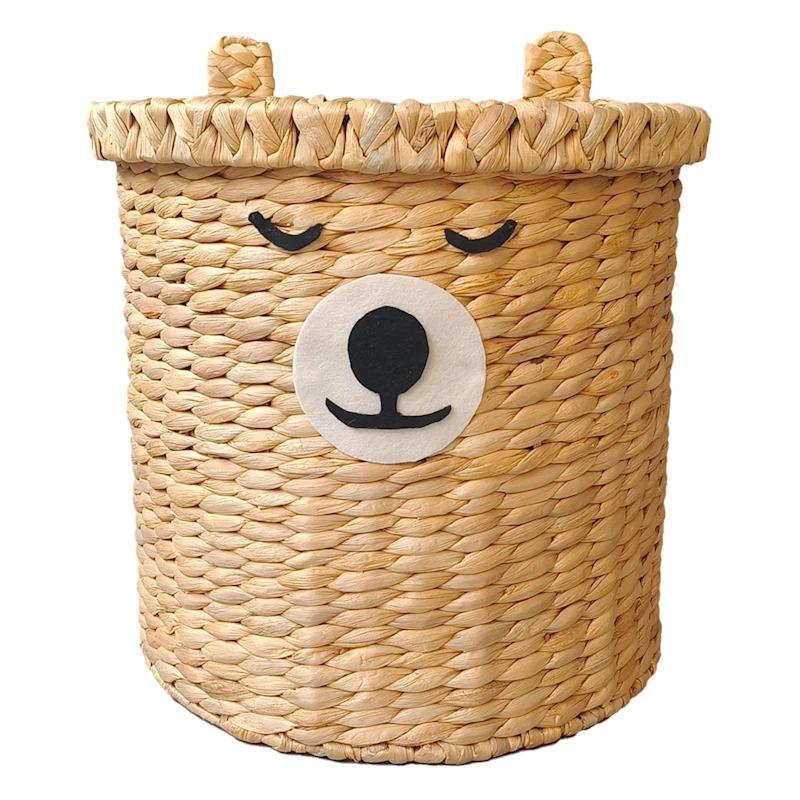 Adorable bear-shaped kids' laundry hamper, perfect for adding a playful touch to children's bedrooms or nurseries.