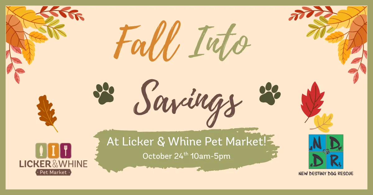 Image of Local Pet Event 🍂 Fall Into Savings Event at Licker & Whine Pet Market! Nearby