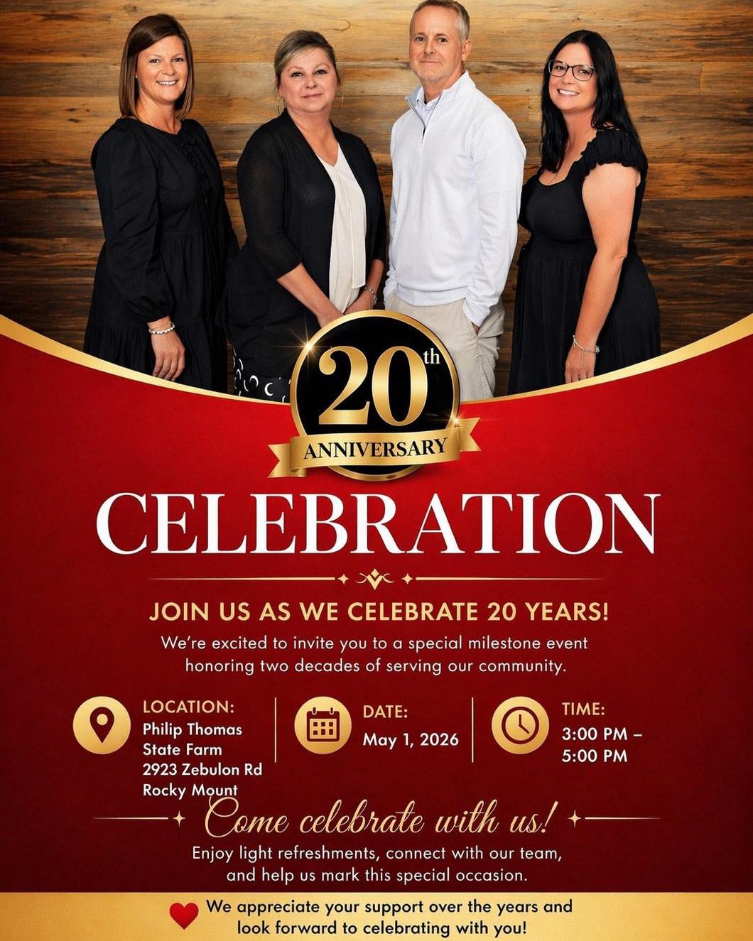 Come Celebrate with us!