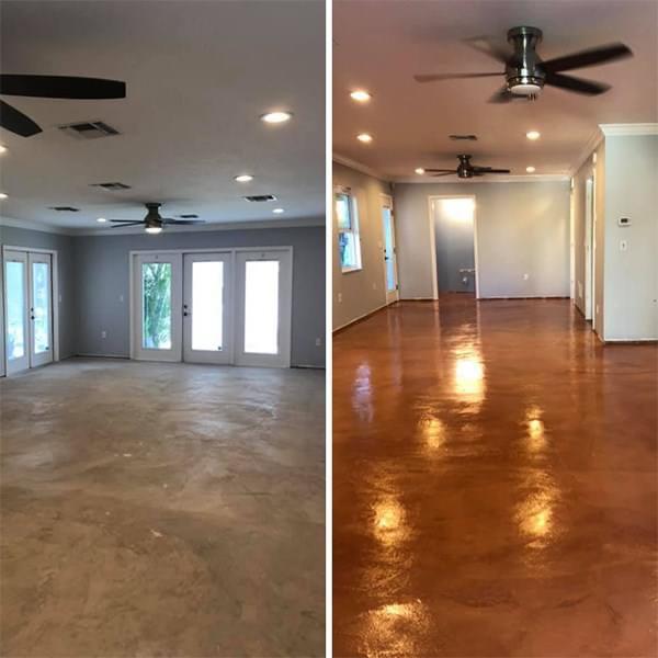 Before & After Stained Floor