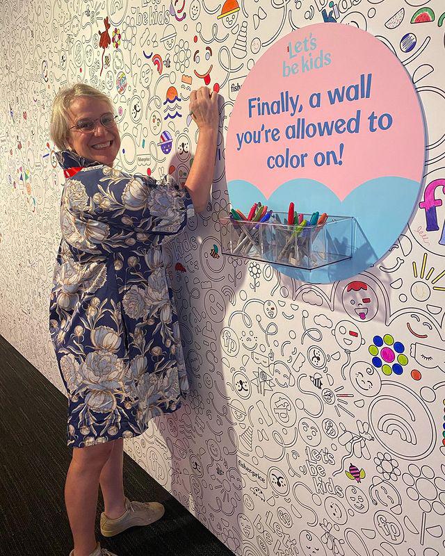 Coloring on the walls at Mattel HQ in LA!! So exciting to see the AMAZING new products coming from this toy powerhouse!!:). 🥰