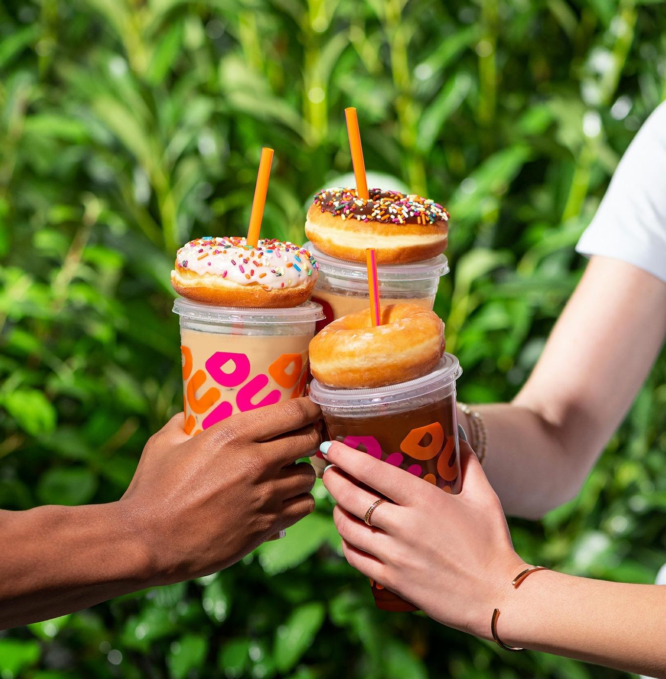 Dunkin' Iced Coffees with Donuts