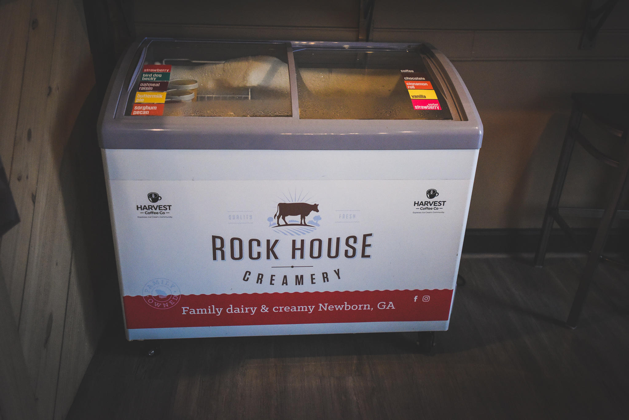 ice cream from Rock House Creamery at Harvest Coffee