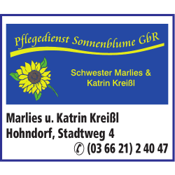 Ihr mobiler Pflegedienst Sonnenblume GbR in Greiz