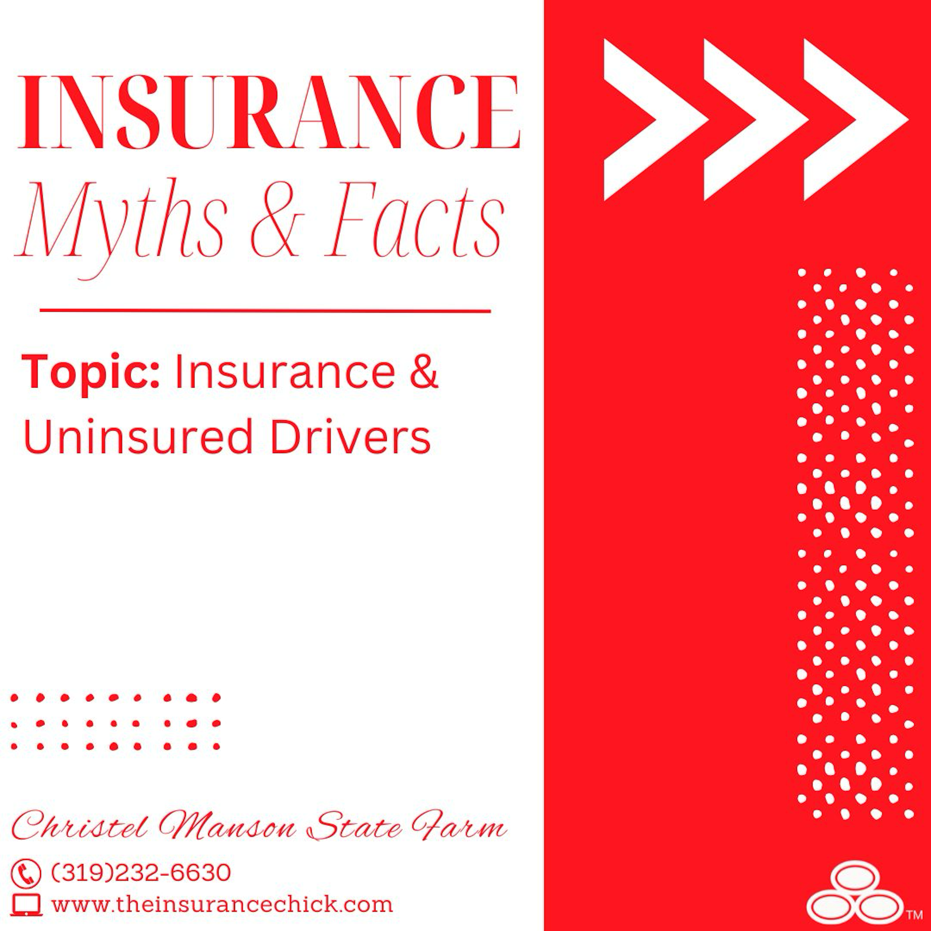 Please know that it is not always the case that if you are injured by an uninsured motorist (UM) or underinsured motorist (UIM), your insurance will help pay for the medical bills. Check your policy by reviewing your current insurance coverage to see if you have UM/UIM included and consider adding UM/UIM if it's not there. Talk to your agent about adding it - it can provide valuable protection! Stay safe on the roads, everyone!