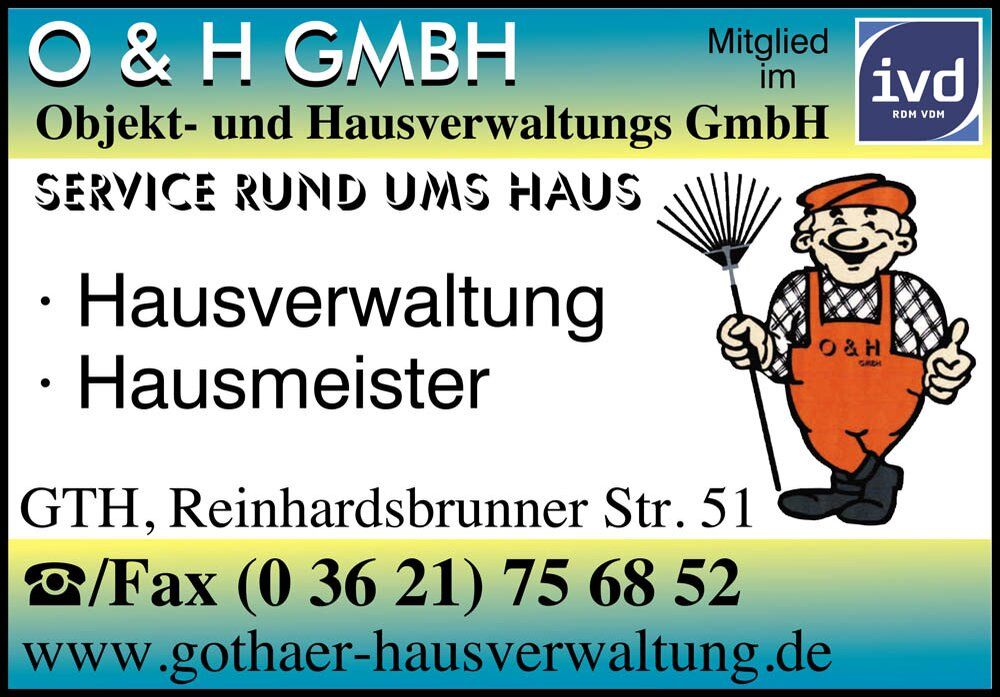 O & H Objekt- und Hausverwaltungs GmbH Gotha, Reinhardsbrunner Str. 51 in Gotha