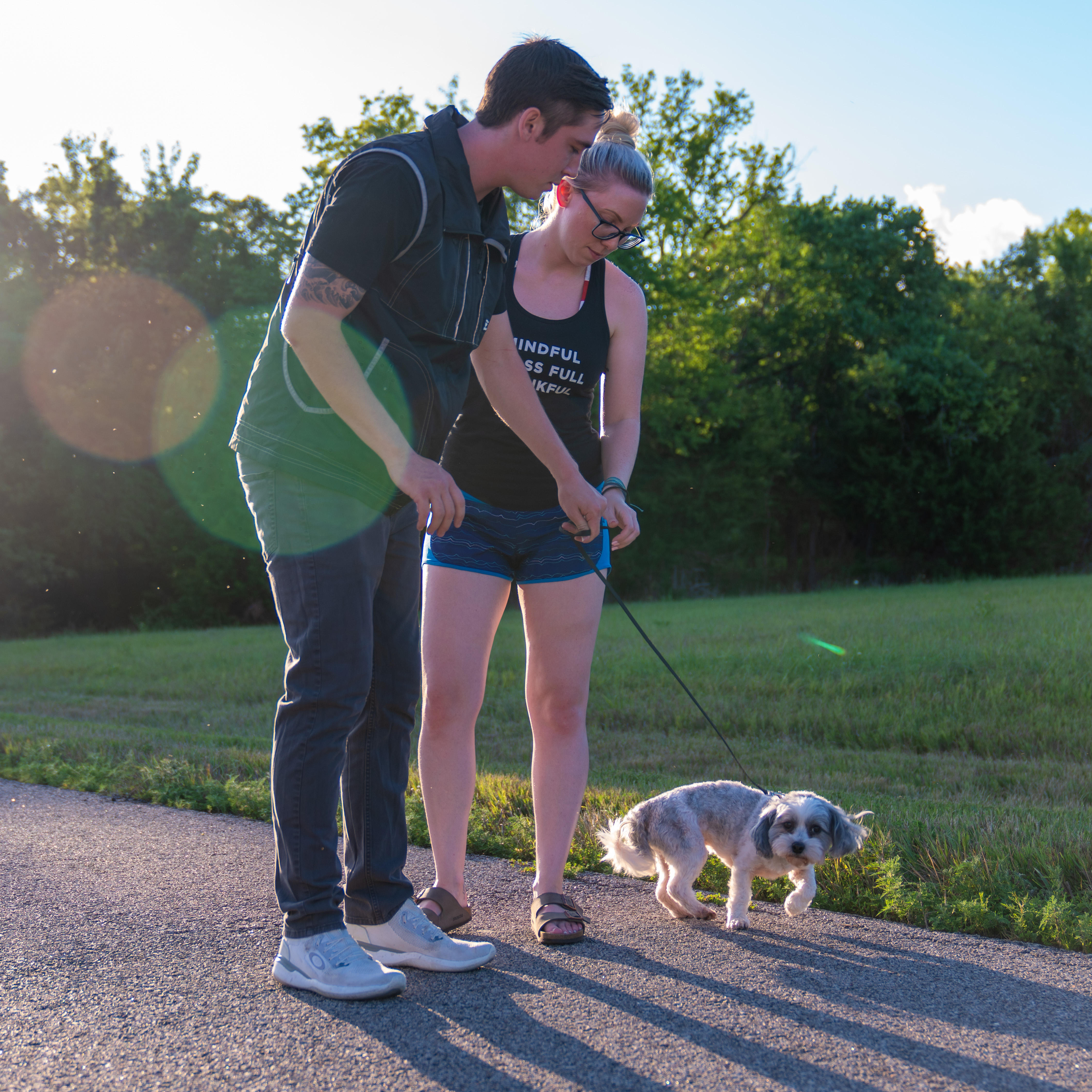 teaching a dog owner how to work with her dog