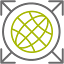 Expanding globe icon.