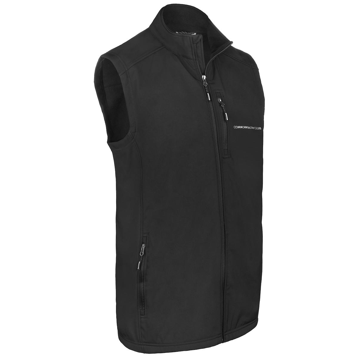 Fleece vest with embroidered logo. Branded apparel by PLC Print.