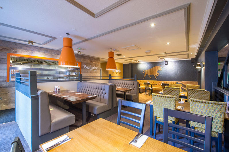 Beefeater restaurant interior Premier Inn Cardiff West hotel Cardiff 03337 773985