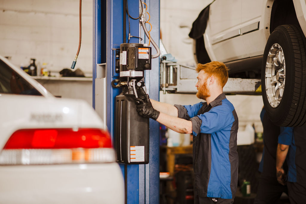 Up in the air and getting to work! Our technicians use professional equipment and hands-on expertise to get a closer look at your vehicle and keep every repair moving in the right direction. From routine maintenance to more involved repairs, you can count on the McCormick team to take care of your vehicle.