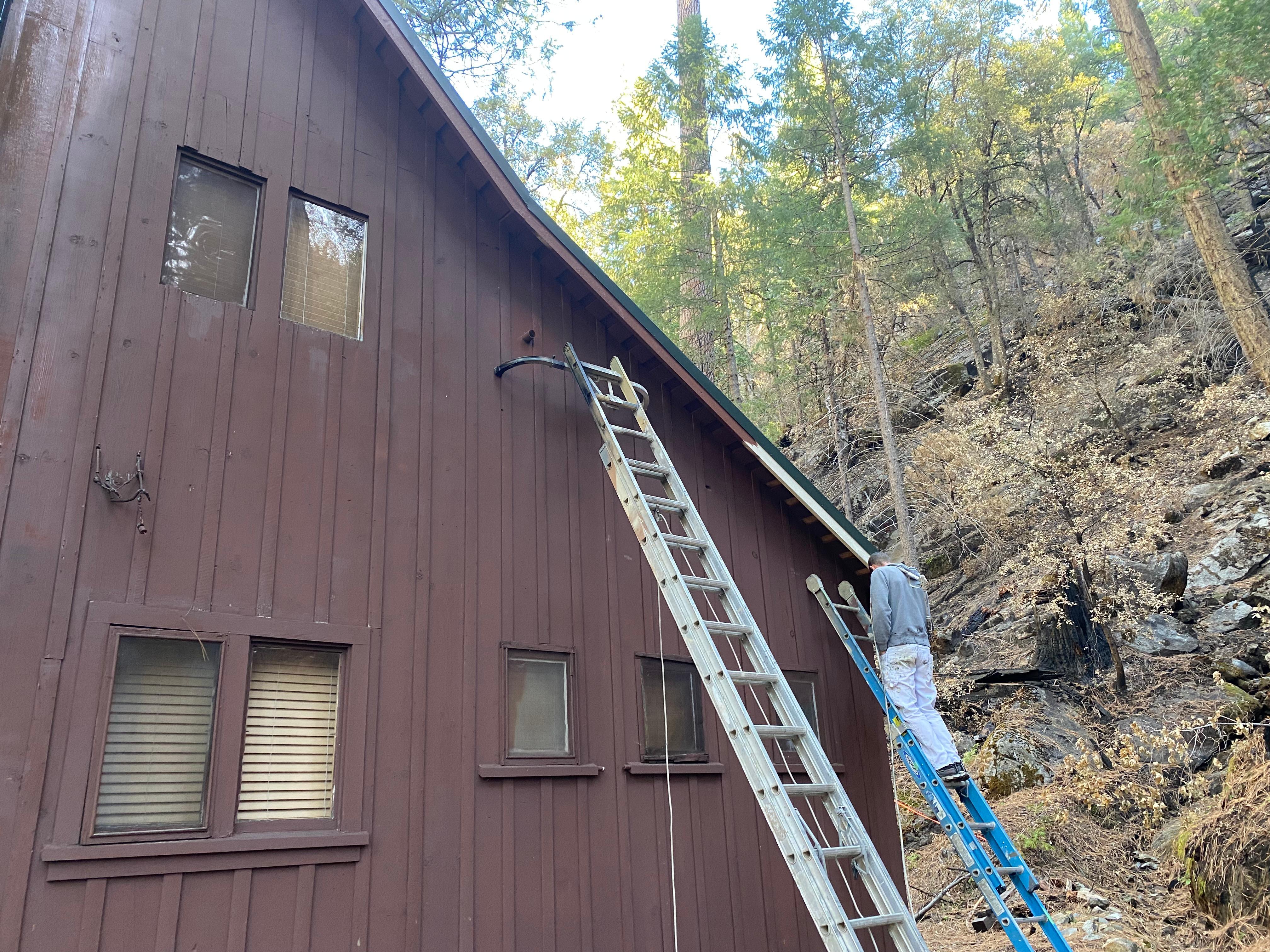 Exterior repaint on a US Forestry Cabin