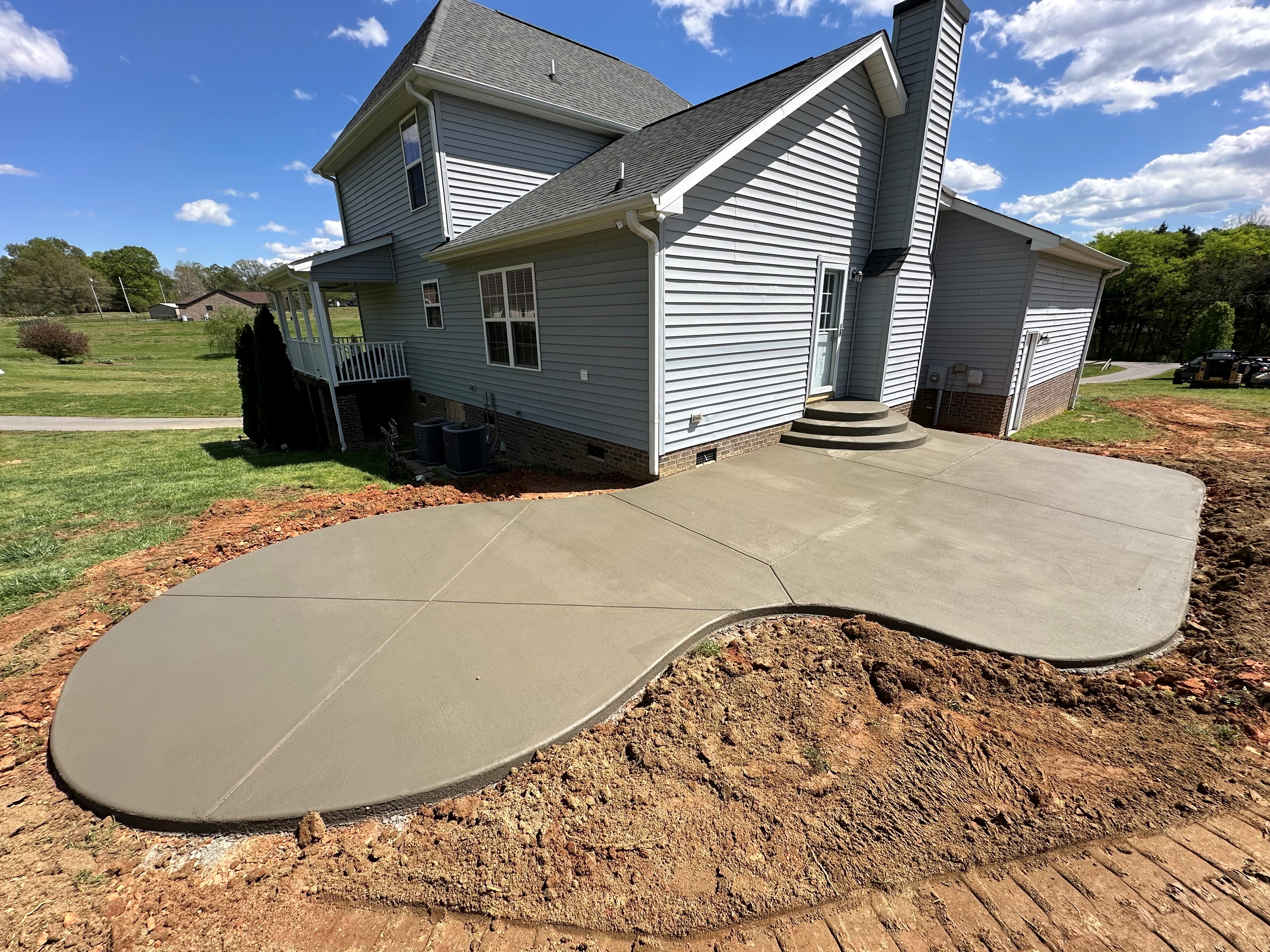 Outdoor concrete patio