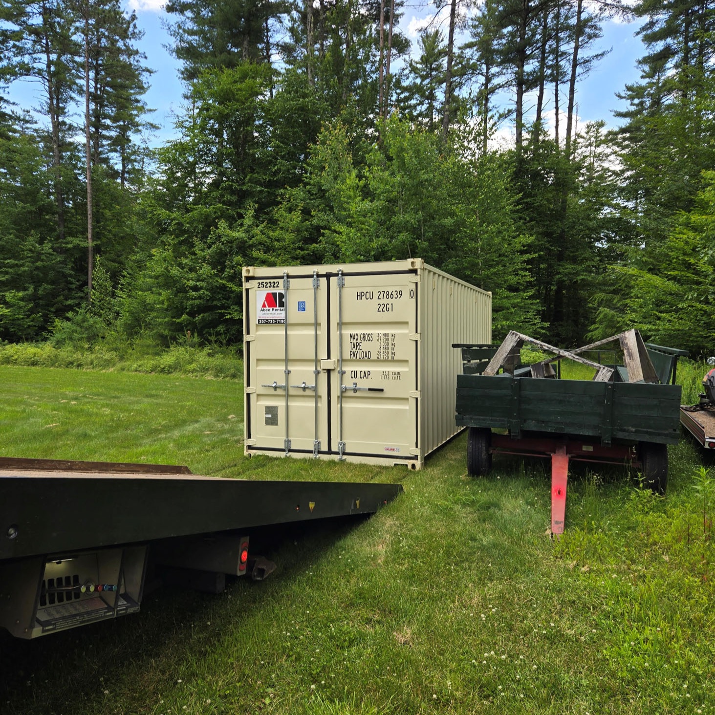 Abco Rental & Storage, Inc completed a 20’ delivery for a camp in Poland, ME to provide extra storag 