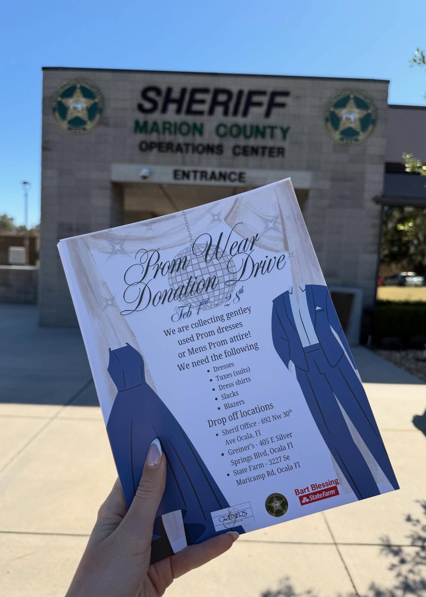 Don&rsquo;t forget it&rsquo;s that time of year! The Bart Blessing team is partnering with the Marion County Sheriff&rsquo;s Office and Greiner&rsquo;s Clothing to collect gently used prom wear for local high school students. Happy Prom Season!