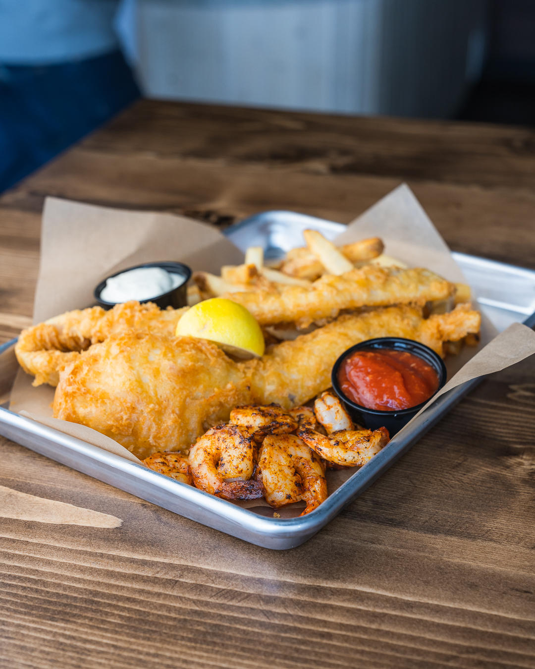 JOEY'S FAMOUS FISH & SHRIMP COMBO - Two pieces of Joey's Famous Fish, and shrimp cooked your way, se Joey’s Seafood Restaurants Saskatoon (306)955-5858