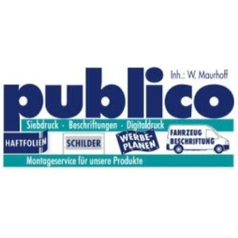 Publico Siebdruck Beschriftungen Logo