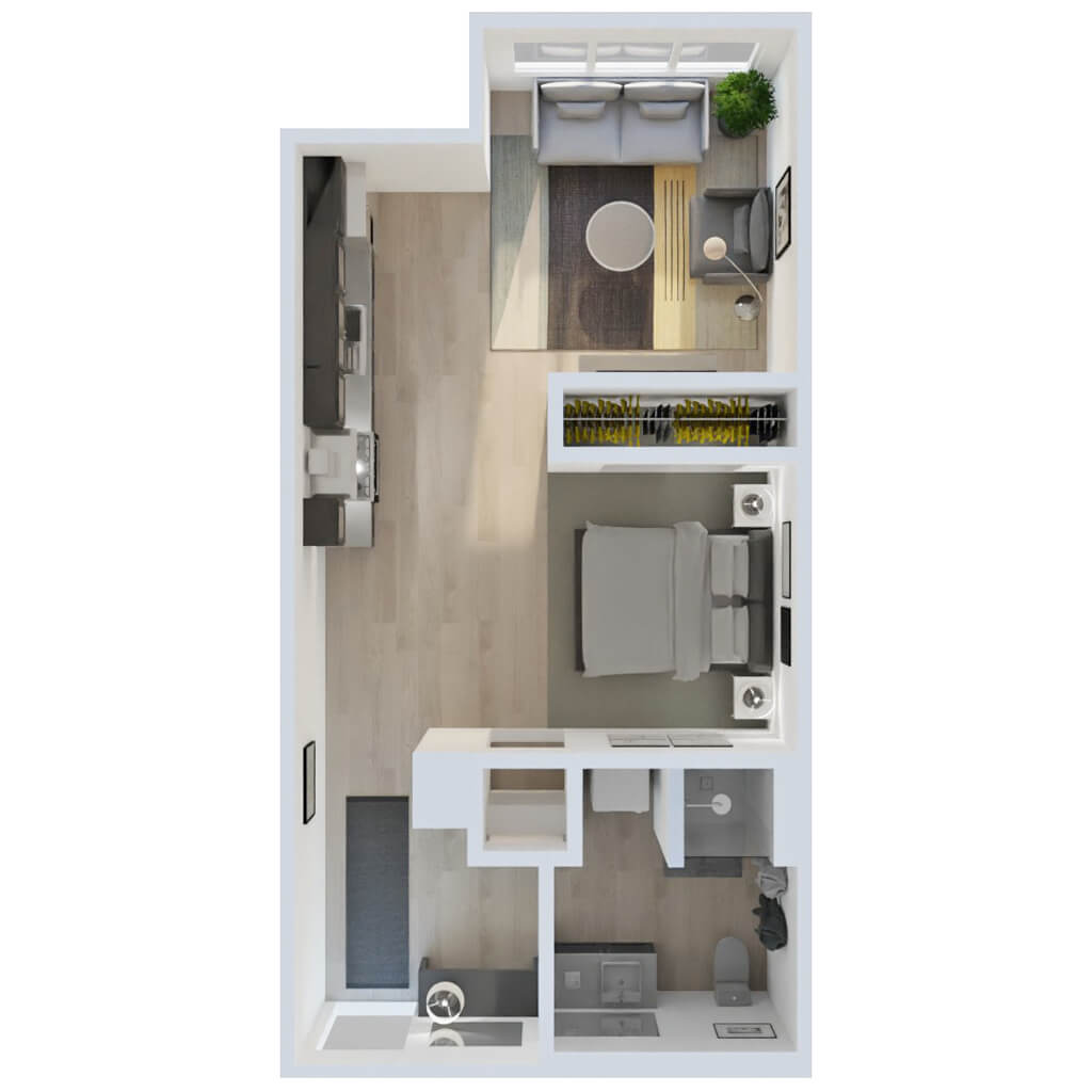 STYLE B3.1 Jr 1 Bedroom 1 Bath