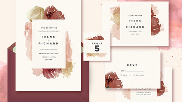 Sample printed wedding materials created at The UPS Store in Fargo, ND