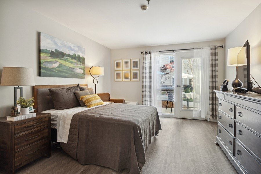 Morningside of Concord model apartment bedroom
