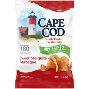 Cape Cod® Potato Chips, Less Fat Sweet Mesquite Barbeque Kettle Cooked Chips, 1.375 Oz featured image