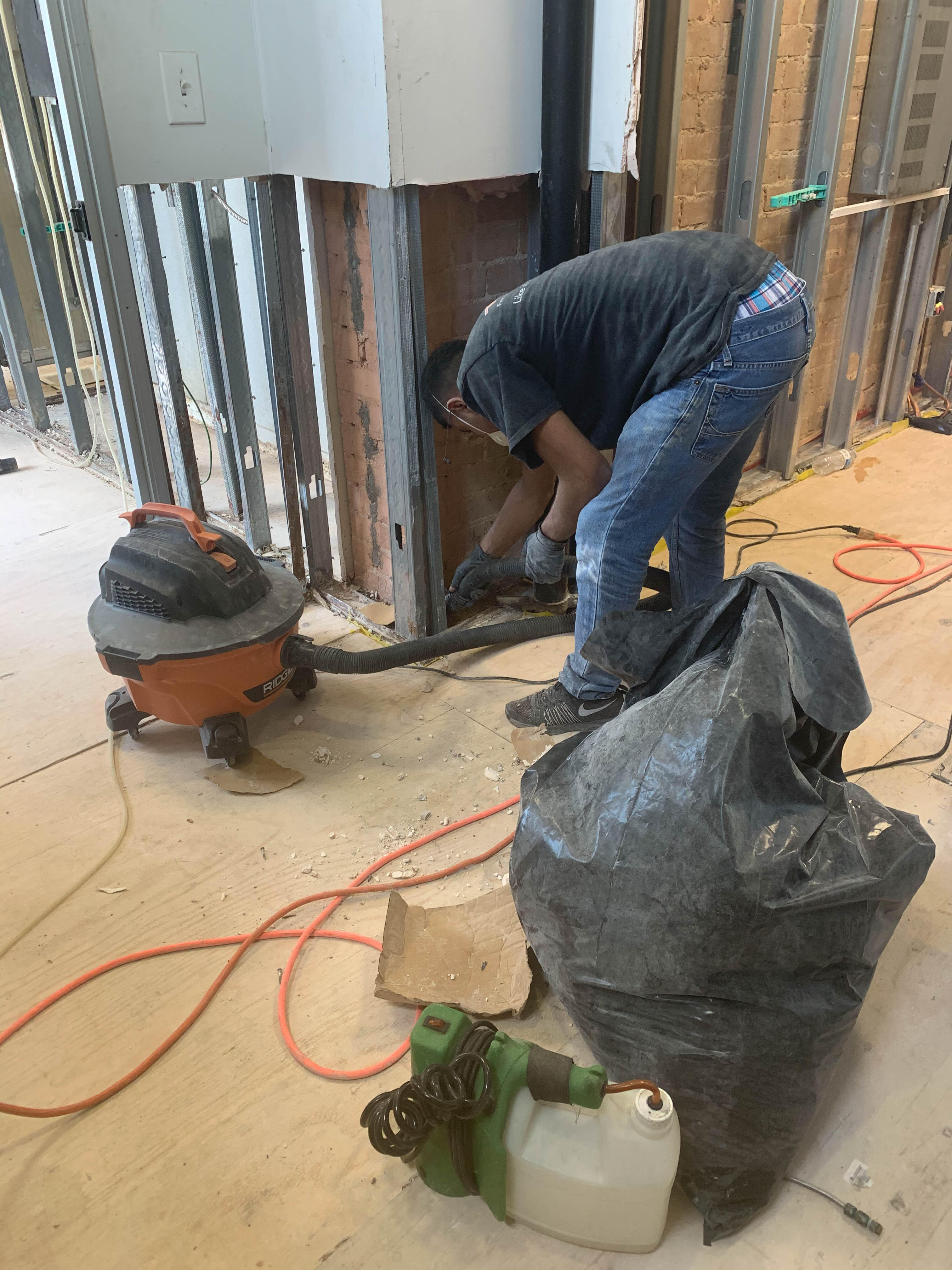 Our SERVPRO of South Garland crew is hard at work on a commercial mold remediation job!